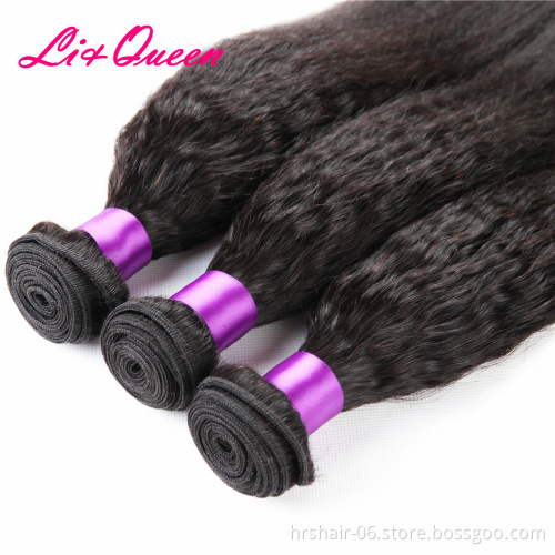 Raw Unprocessed Virgin Peruvian Hair Weave Bundles Italian Yaki Hair 10"-30" Kinky Straight Human Hair